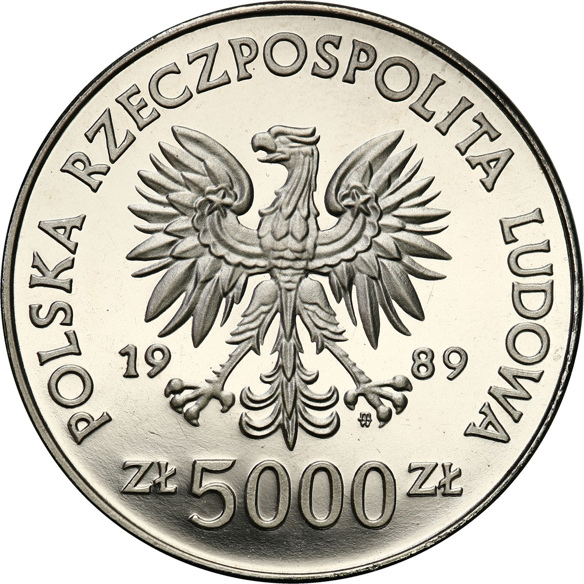 PRL. PRÓBA Nikiel 5000 złotych 1989 - Zabytki Torunia